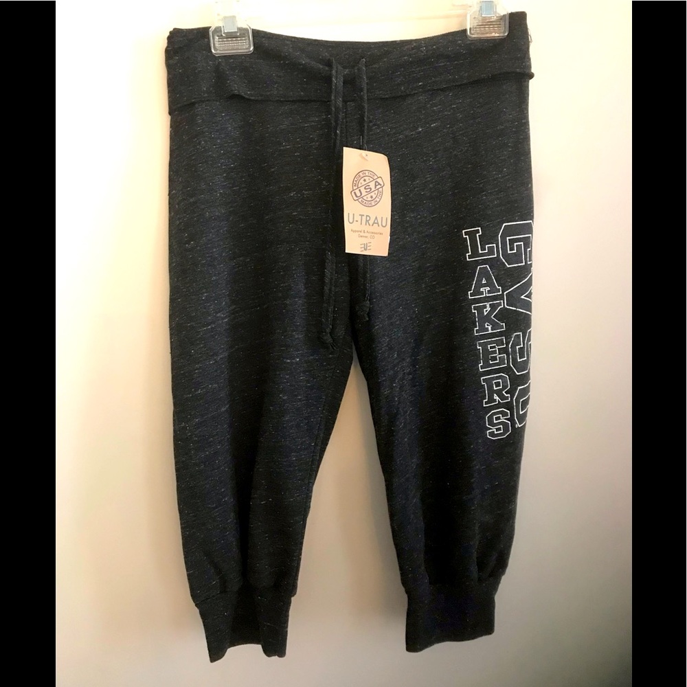 U-Trau Grand Valley State University Graphite Gray Tri-Blend Capri Sweat Pants